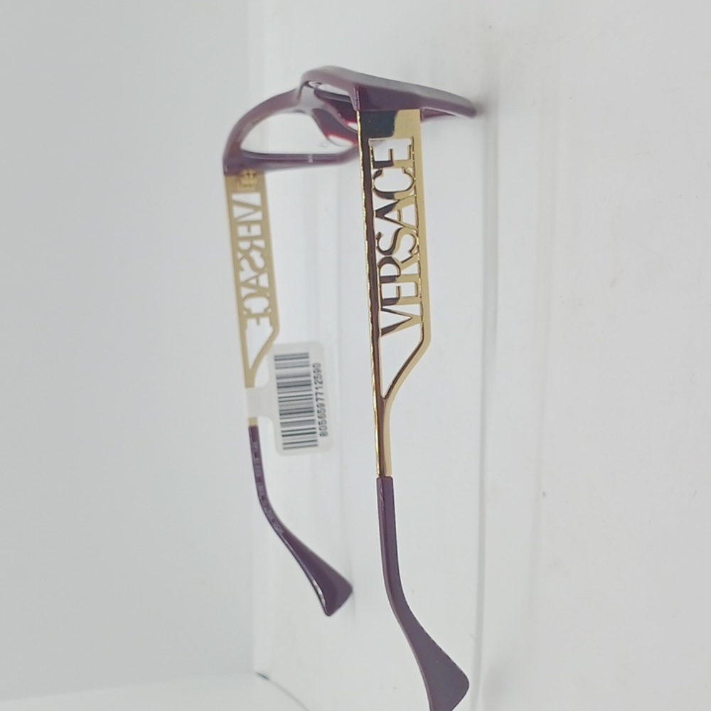 NWT WOMEN'S RX-ABLE VERSACE EYEGLASS FRAMES 3327U BURGUNDY AND GOLD - Picture 5 of 6